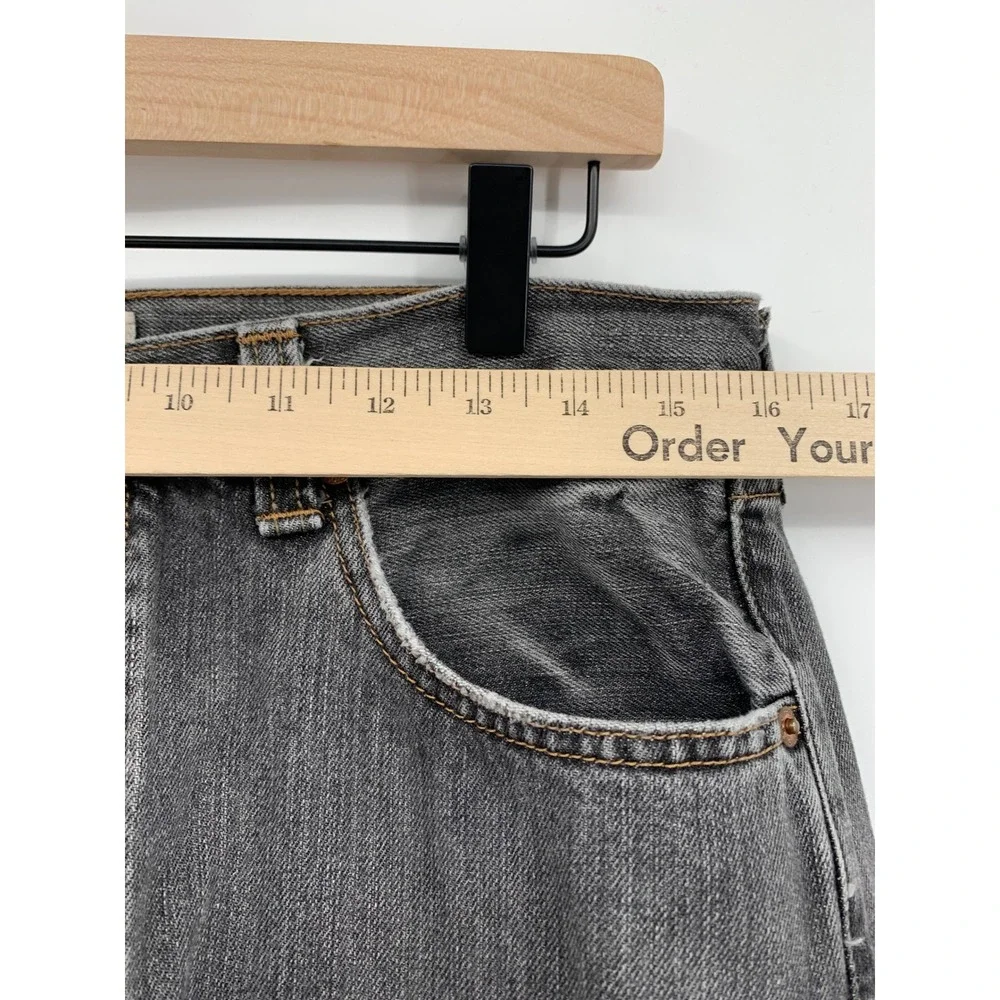Vintage Levi 501 Jeans Mens 32x32 Black Gray Button Fly Raw Hem Y2K (Tag 33x32)